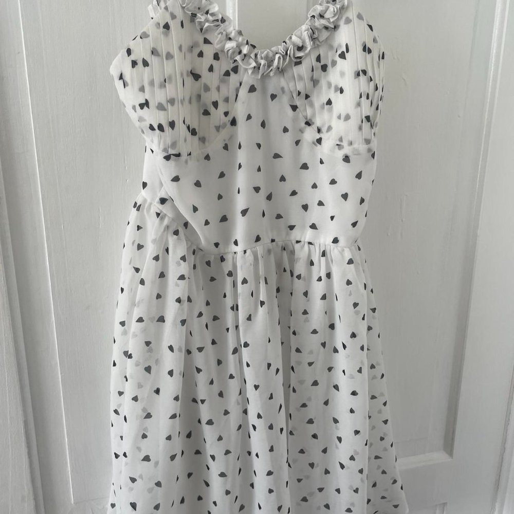 PrettyLittleThing Womens White and Black Dress